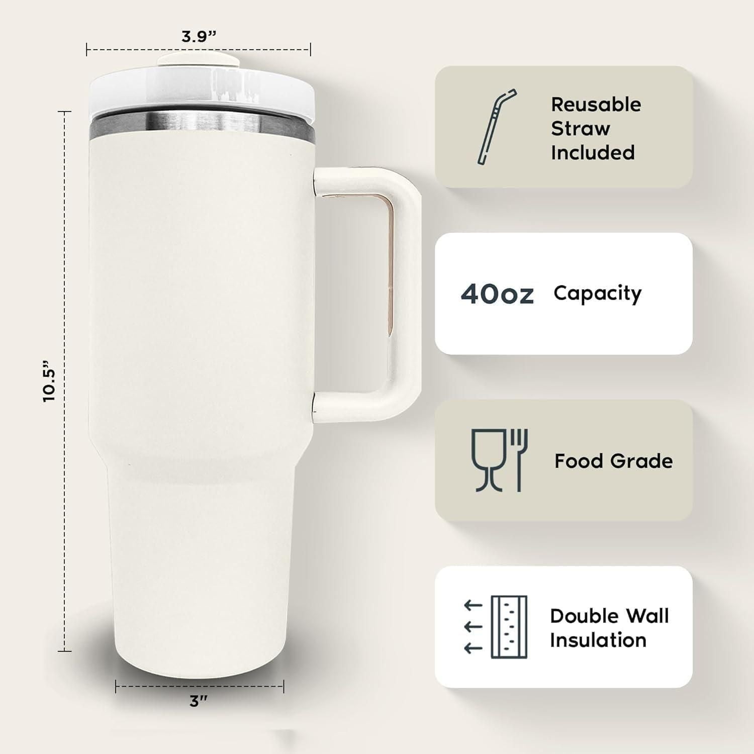 Tumbler with Lid and Straw - 1200ML