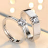 Winsome Silver Plated Diamond Couple Ring(Pack Of 4)