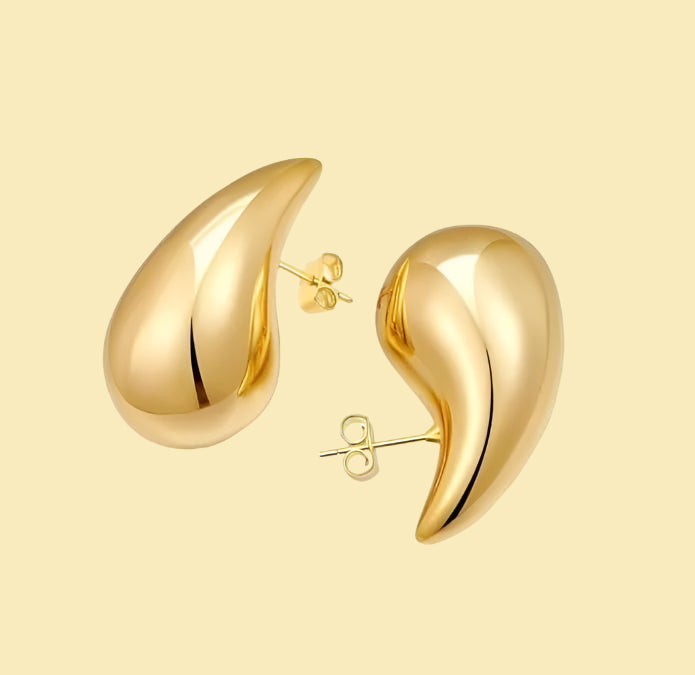 Bottega-Inspired Teardrop Gold Earrings