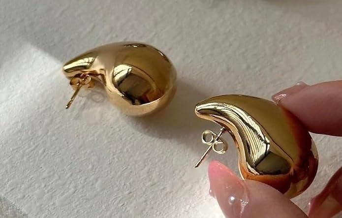 Bottega-Inspired Teardrop Gold Earrings