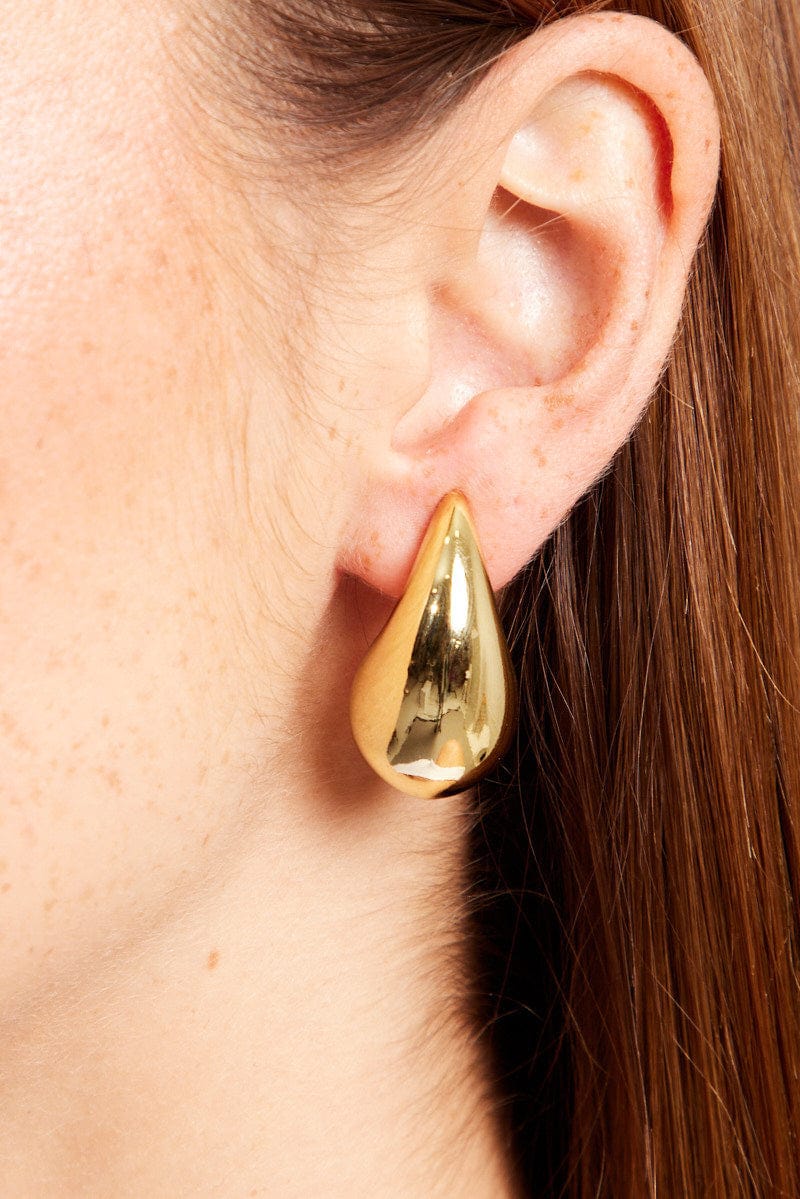 Bottega-Inspired Teardrop Gold Earrings