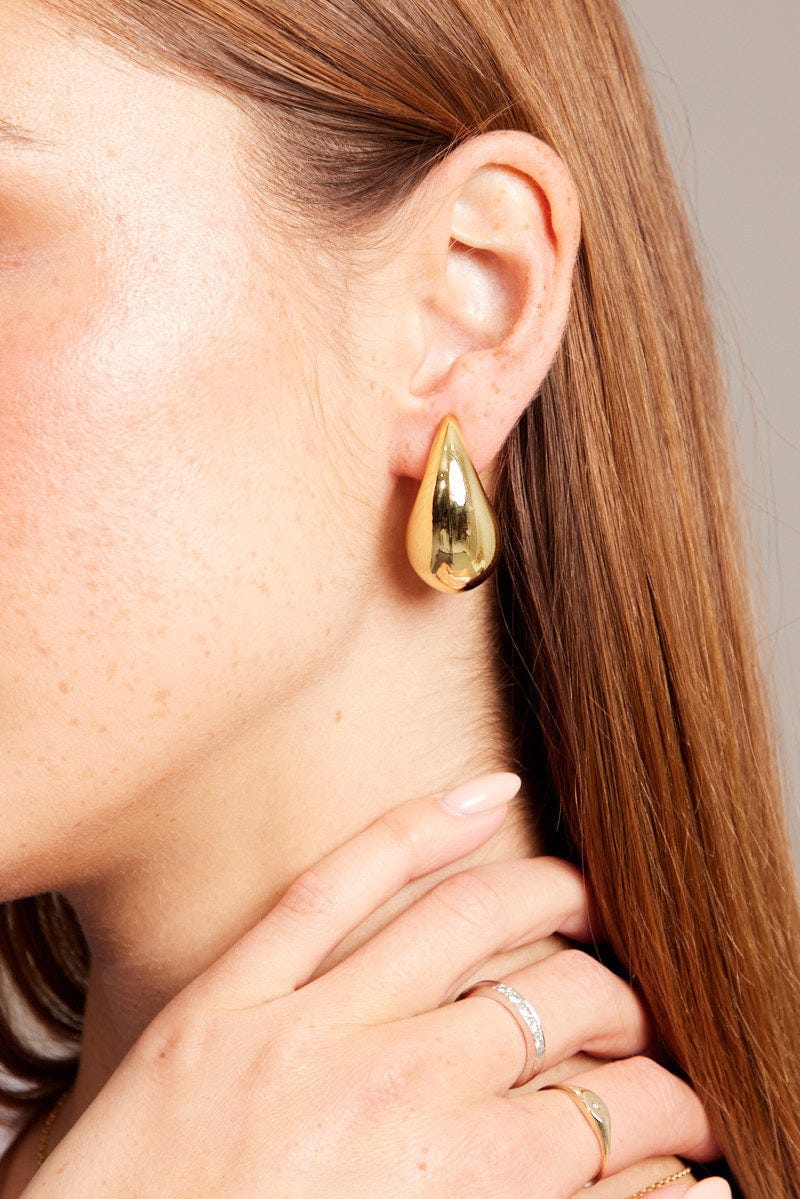 Bottega-Inspired Teardrop Gold Earrings