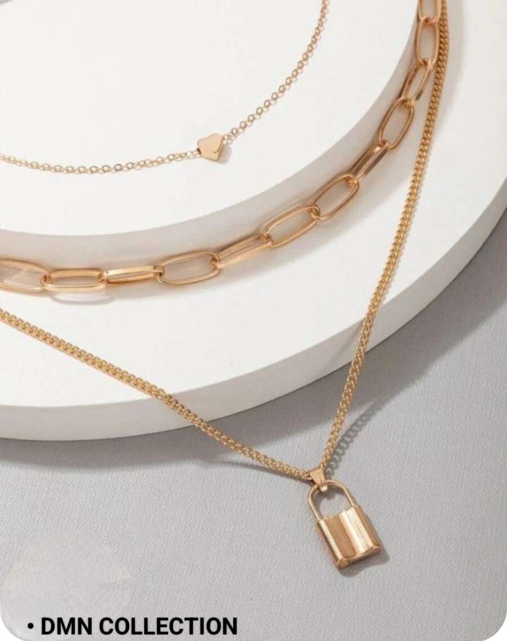 Locked in Elegance – Gold Plated Stylish Necklace