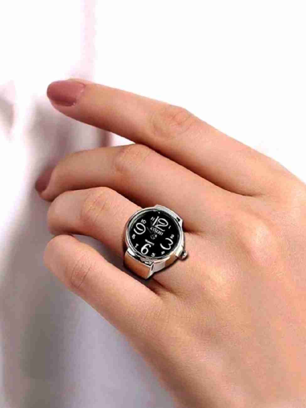 Women's Men's Ring Watch Analogue Quartz on Finger Watch Ring