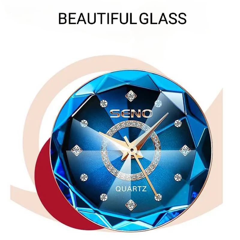 SENO Royal Blue Crystal Watch – A Sparkling Touch of Luxury