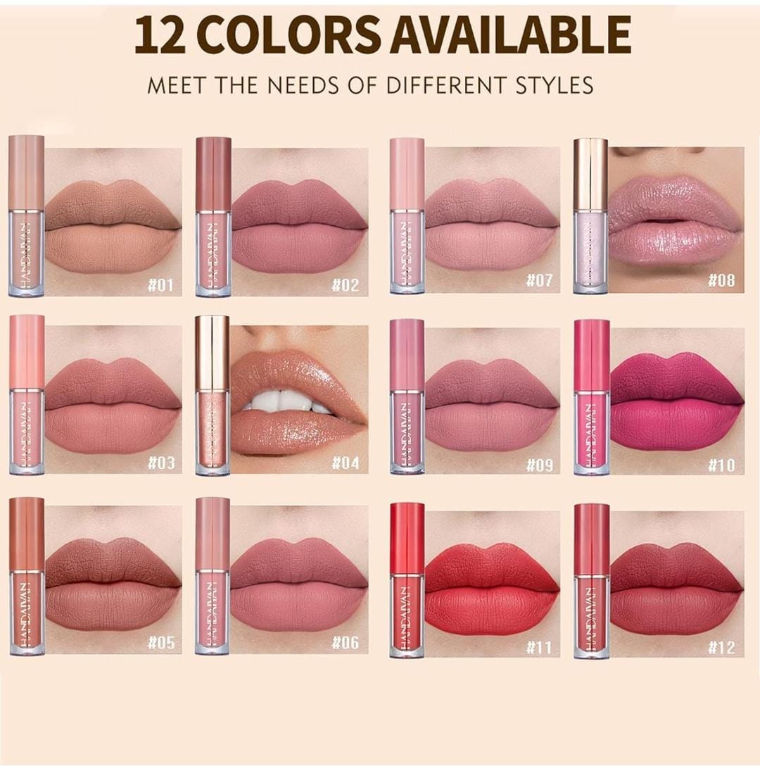 Velvet Matte Liquid Lipstick Set 12Pcs