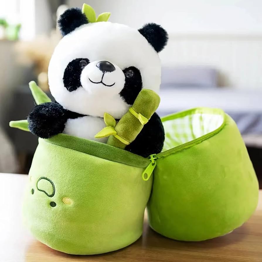 Cute Panda Plush with Bamboo 🐼🌿