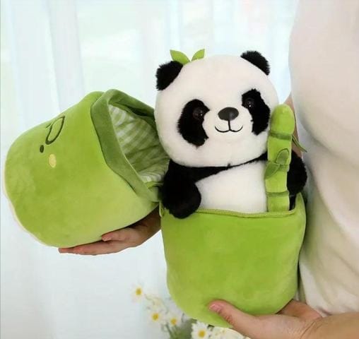 Cute Panda Plush with Bamboo 🐼🌿